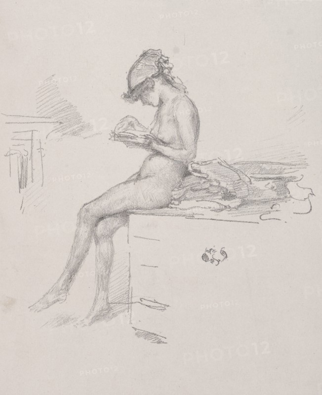 The Little Nude Model Reading, 1890. Creator: James McNeill Whistler (American, 1834-1903).