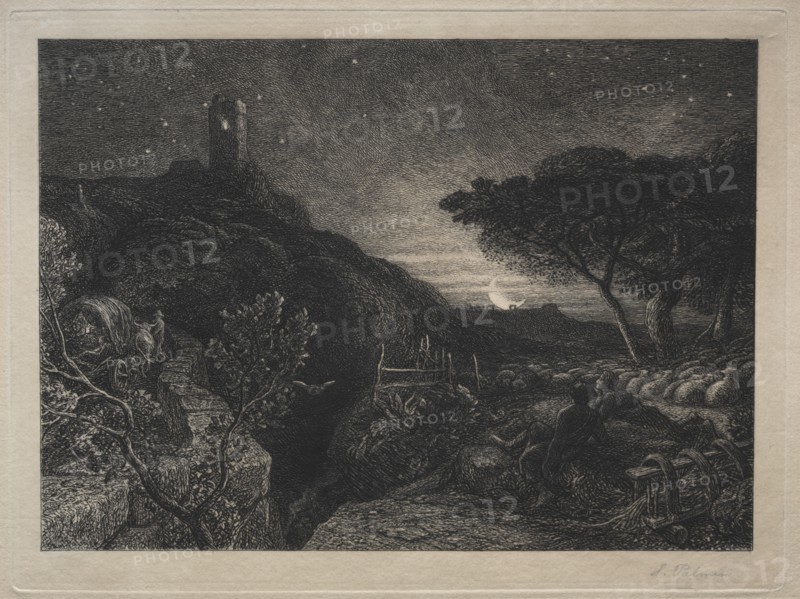 The Lonely Tower. Creator: Samuel Palmer (British, 1805-1881).