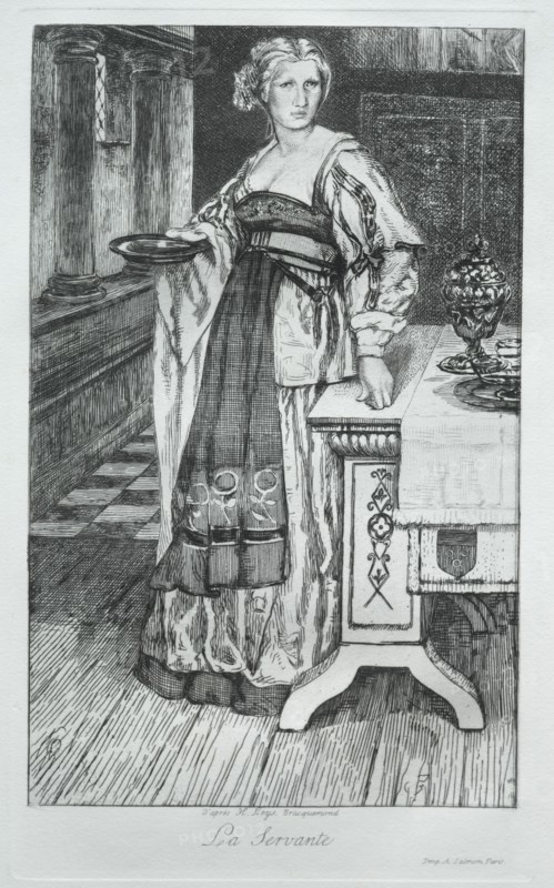 The Maidservant, after H. Leys, 1868. Creator: Félix Bracquemond (French, 1833-1914).