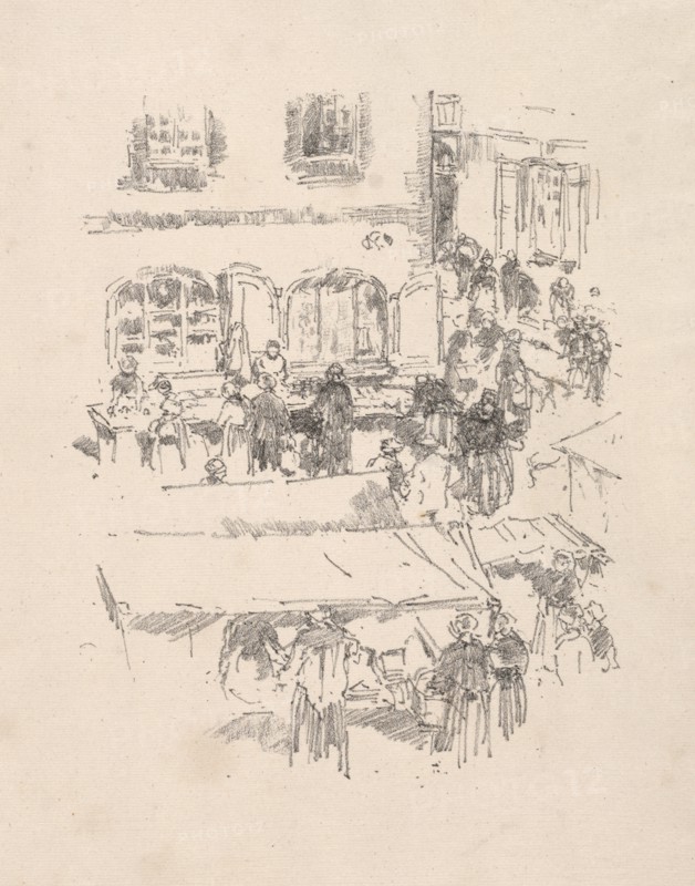 The Market Place, Vitre, 1893. Creator: James McNeill Whistler (American, 1834-1903).