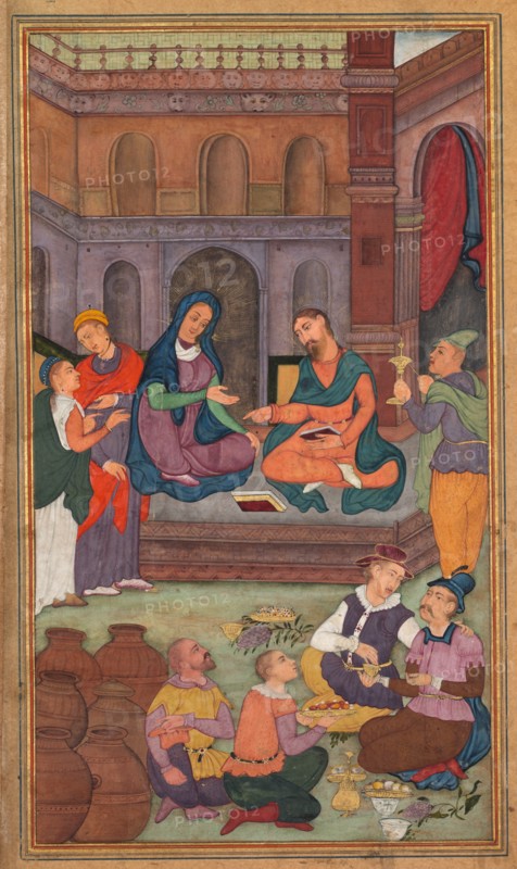 The Marriage at Cana, from a Mirror of Holiness (Mir?at al-quds) of Father Jerome Xavier, 1602-1604. Creator: Unknown.