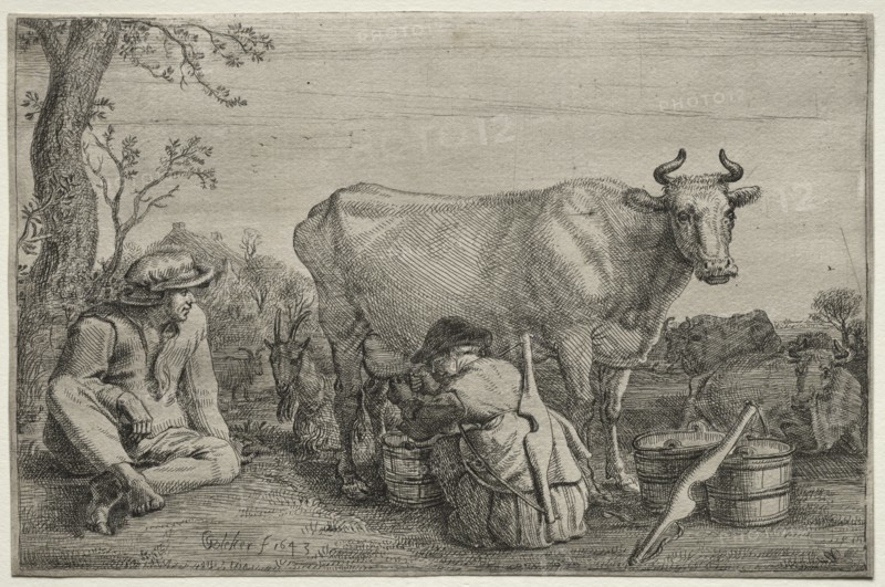 The Milkmaid, 1643. Creator: Gerrit Claesz. Bleker (Dutch, 1656).