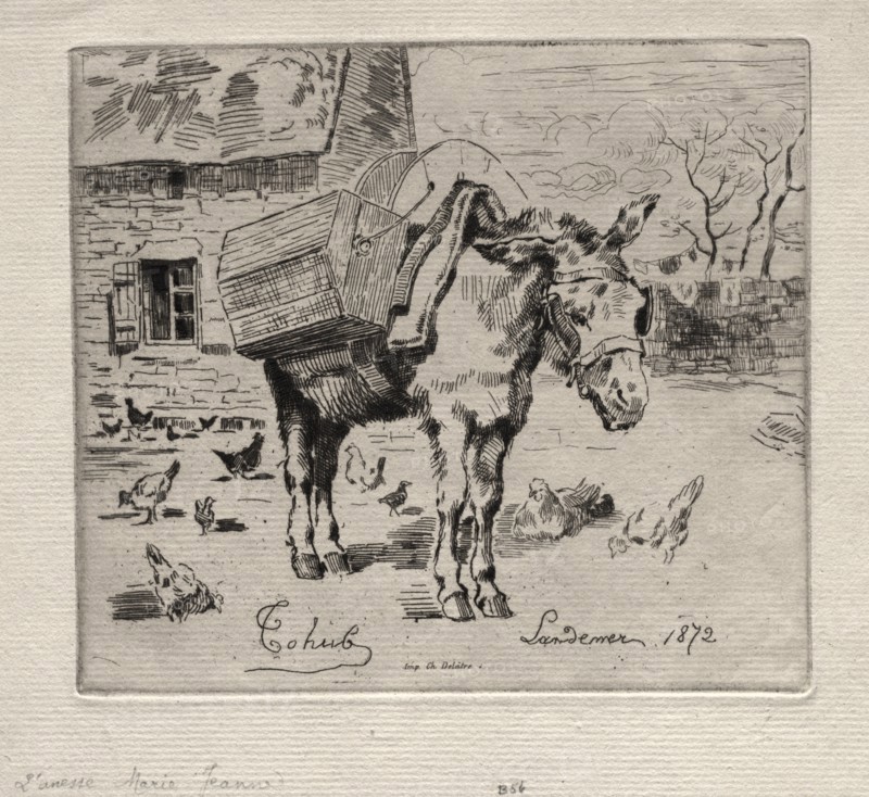 The Mule, Marie-Jeanne, 1872. Creator: Félix Hilaire Buhot (French, 1847-1898); Ch. Delâtre.