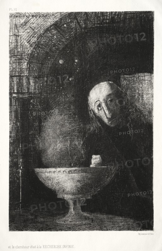 The Night: And the Searcher was Engaged in an Infinite Search, 1886. Creator: Odilon Redon (French, 1840-1916); Lemercier & Cie..