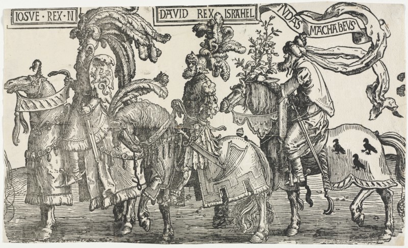 The Nine Heroes: Joshua, David, Judas Maccabees, 1515-1517. Creator: Lucas van Leyden (Dutch, 1494-1533).