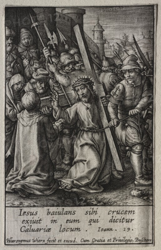 The Passion: Christ Carrying the Cross. Creator: Hieronymus Wierix (Flemish, 1553-1619).