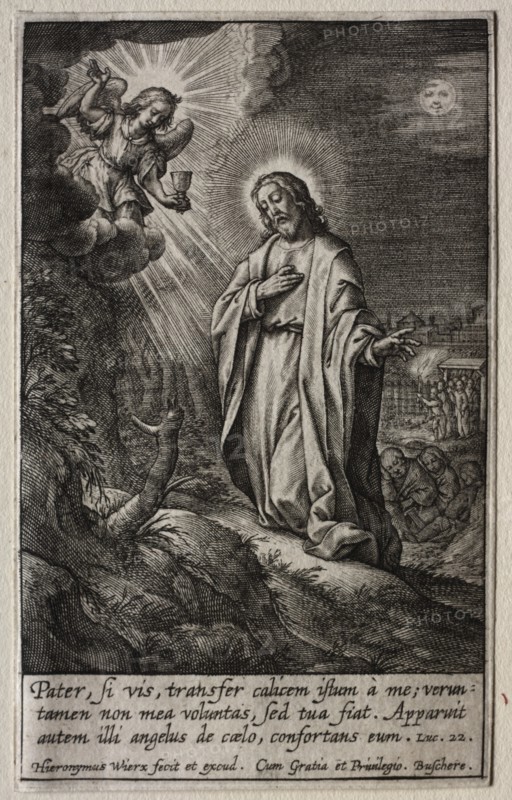 The Passion: Christ on the Mount of Olives. Creator: Hieronymus Wierix (Flemish, 1553-1619).