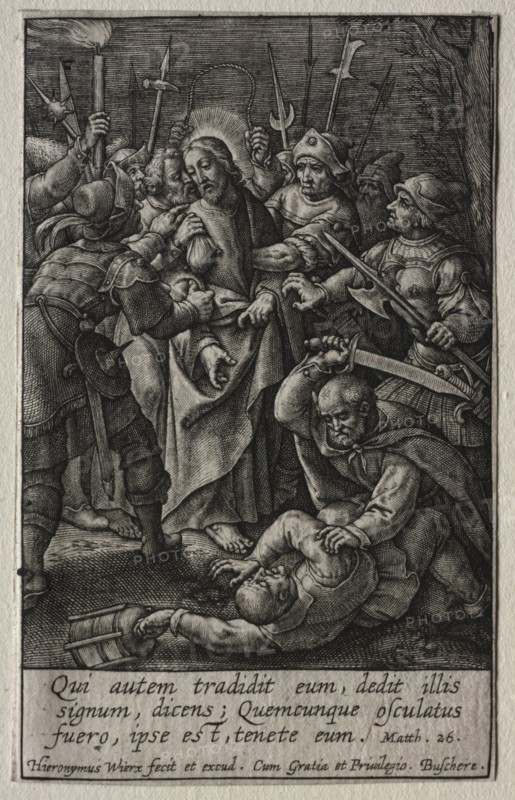 The Passion: The Betrayal of Christ. Creator: Hieronymus Wierix (Flemish, 1553-1619).