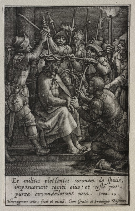 The Passion: The Crowning with Thorns. Creator: Hieronymus Wierix (Flemish, 1553-1619).
