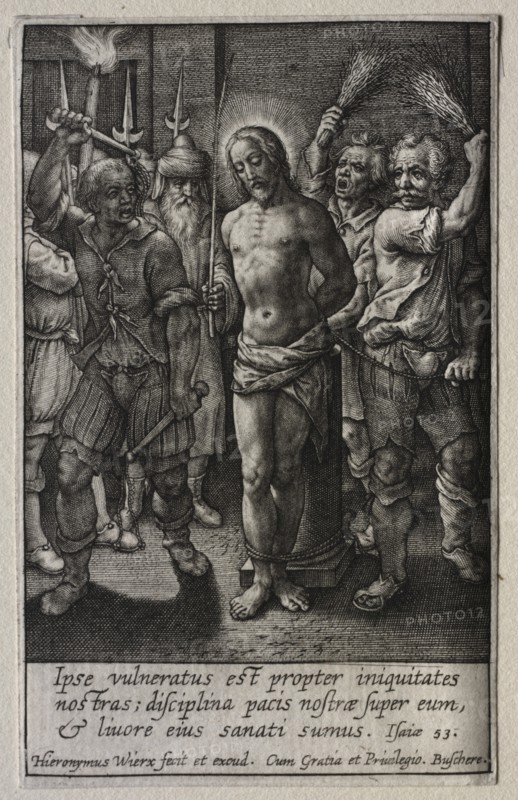 The Passion: The Flagellation. Creator: Hieronymus Wierix (Flemish, 1553-1619).