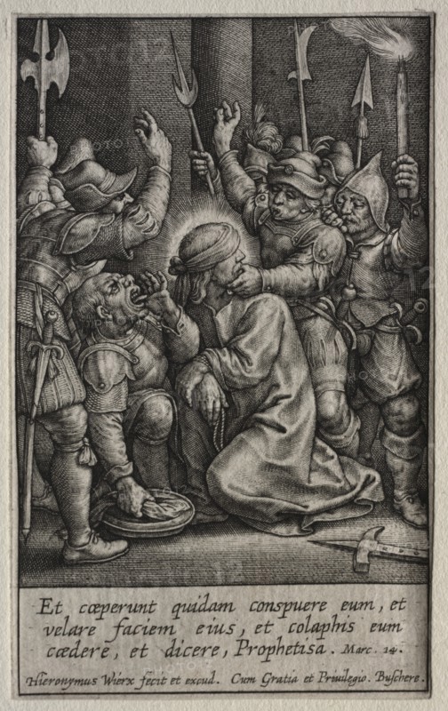 The Passion: The Mocking of Christ. Creator: Hieronymus Wierix (Flemish, 1553-1619).