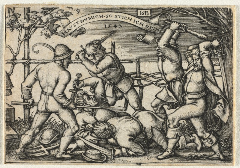 The Peasant Wedding or the Twelve Months: No. 9, 1547. Creator: Hans Sebald Beham (German, 1500-1550).