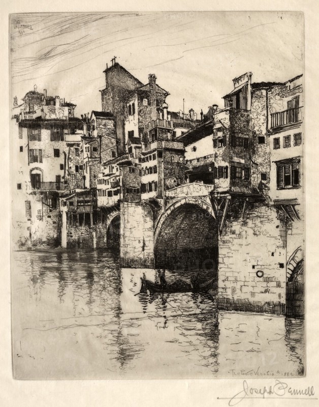 The Ponte Vecchio, 1883. Creator: Joseph Pennell (American, 1857-1926).