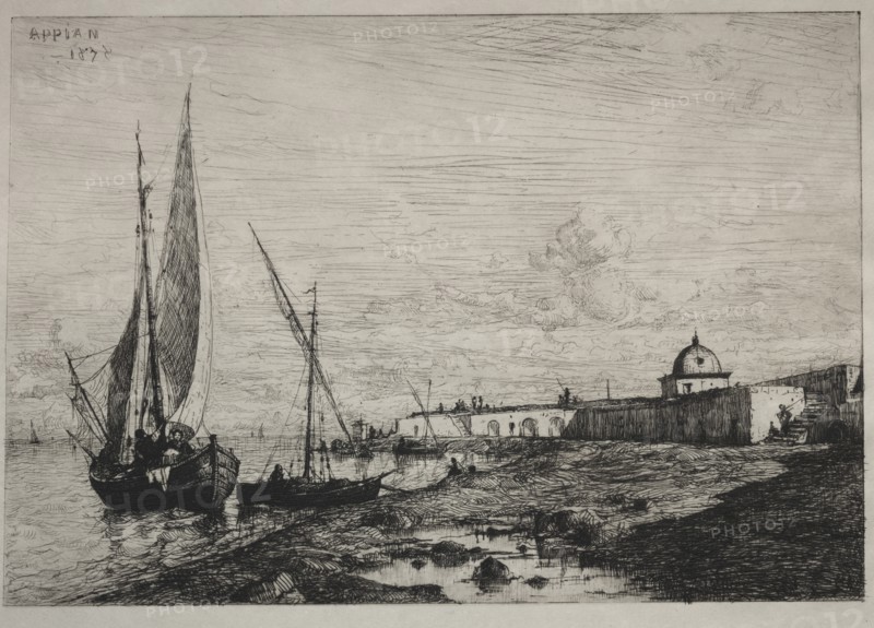 The Port at San Remo, 1878. Creator: Adolphe Appian (French, 1818-1898).