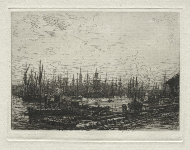 The Port of Bordeaux, Evening. Creator: Maxime Lalanne (French, 1827-1886).