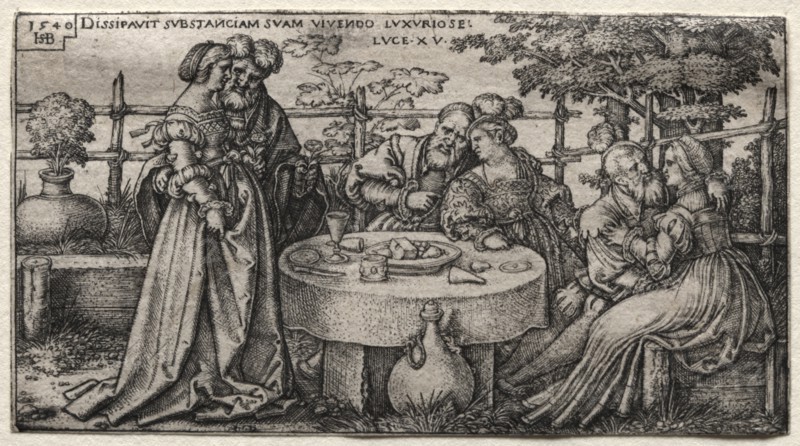 The Prodigal Son: Wasting His Fortune. Creator: Hans Sebald Beham (German, 1500-1550).