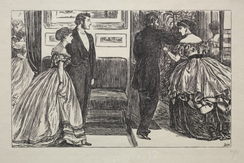 The Queen of Diamonds - How She Was Won and Lost, 1866. Creator: George Louis Palmella Busson Du Maurier (British, 1834-1896).