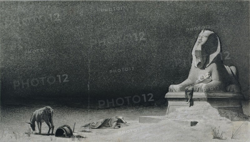 The Rest on the Flight into Egypt (recto), c. 1879-80. Creator: Luc-Olivier Merson (French, 1846-1920).