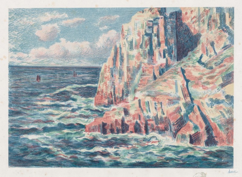 The Sea at Camaret, The Red Rocks, 1895. Creator: Maximilien Luce (French, 1858-1941).