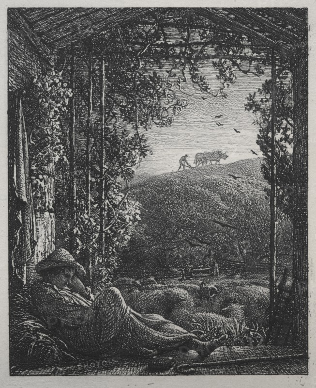 The Sleeping Shepherd, 1857. Creator: Samuel Palmer (British, 1805-1881).