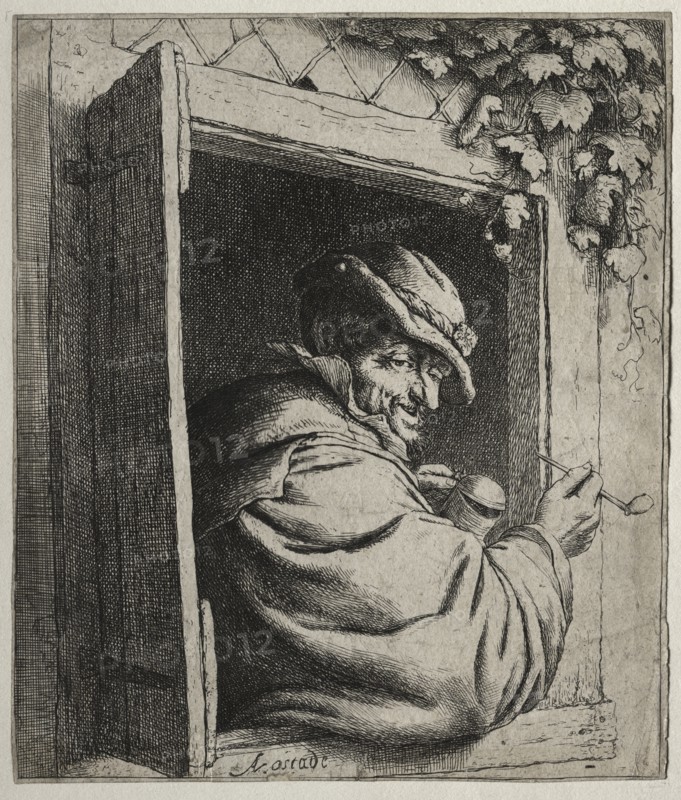 The Smoker at the Window. Creator: Adriaen van Ostade (Dutch, 1610-1684).