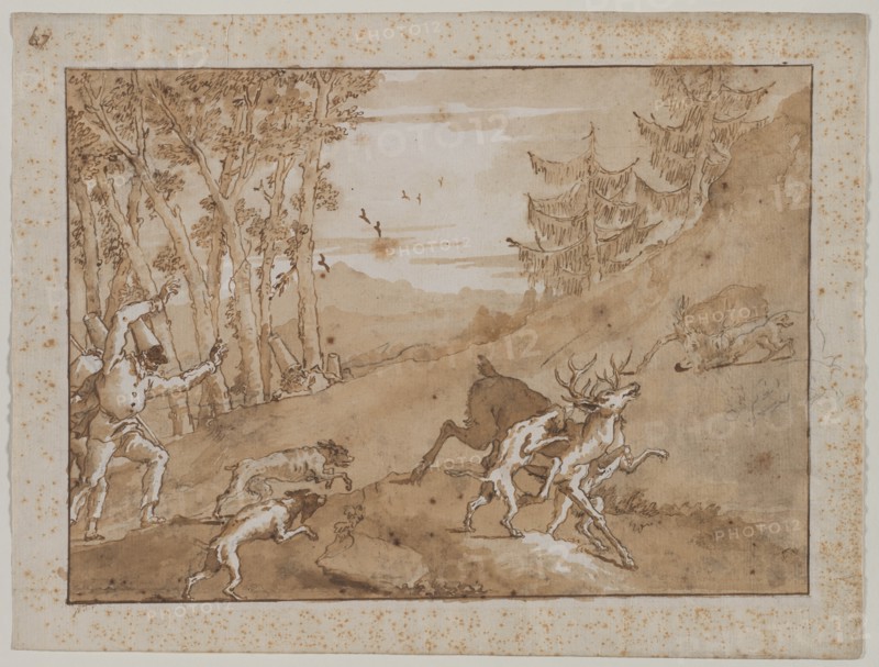 The Stag Hunt, 1790s. Creator: Giovanni Domenico Tiepolo (Italian, 1727-1804).