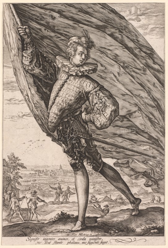 The Standard Bearer, Turned to Left, 1587. Creator: Hendrick Goltzius (Dutch, 1558-1617).