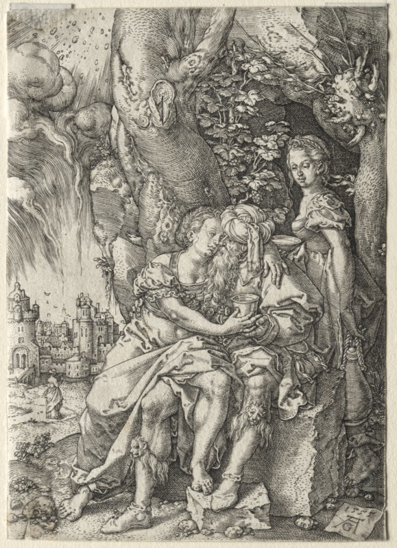 The Story of Lot: Lot with His Daughters, 1555. Creator: Heinrich Aldegrever (German, 1502-1555/61).