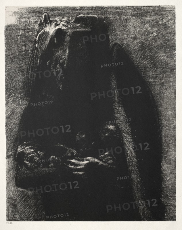The Temptation of Saint Anthony (First Series): It Is the Devil, Bearing Beneath His Two Wings,1888. Creator: Odilon Redon (French, 1840-1916); Becquet (French); Edmond Deman.