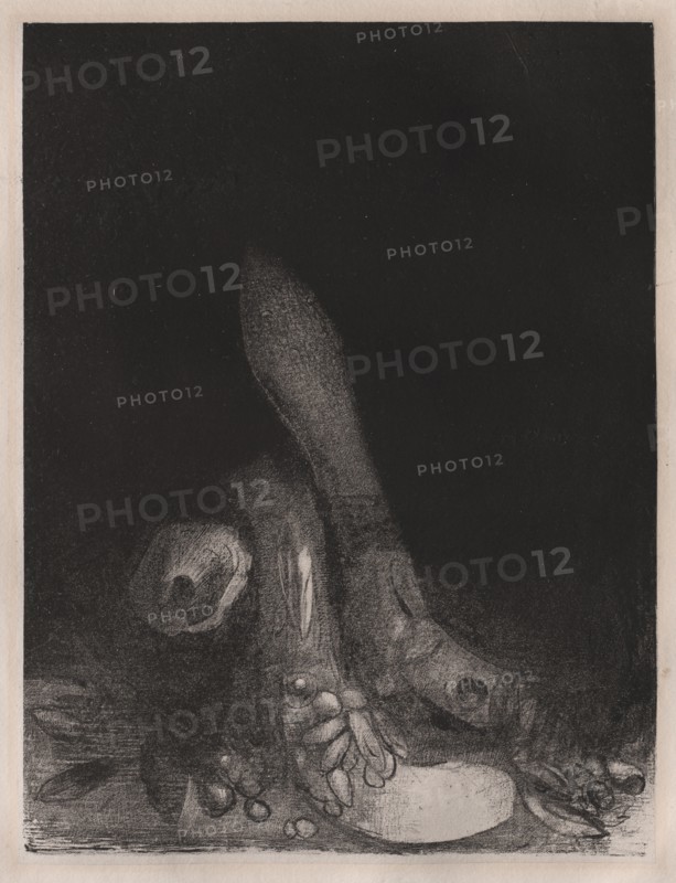 The Temptation of St. Anthony: Flowers Fall and the Head of a Python Appears, 1896. Creator: Odilon Redon (French, 1840-1916); Blanchard.