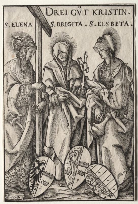The Three Christian Heroines: Saints Helen, Bridget and Elizabeth. Creator: Hans Burgkmair (German, 1473-1531).