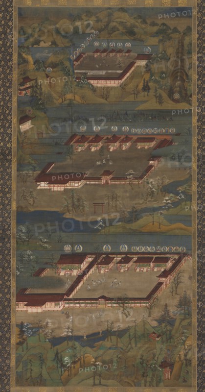 The Three Sacred Shrines at Kumano: Kumano Mandala, c. 1300. Creator: Unknown.