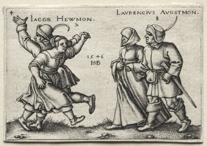 The Village Wedding: Jacob Hewmon / Lawrencius Augstmon, 1546. Creator: Hans Sebald Beham (German, 1500-1550).