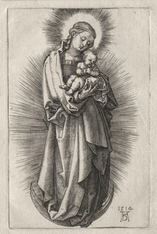 The Virgin with Hairband on a Crescent Moon, 1508. Creator: Albrecht Dürer (German, 1471-1528).