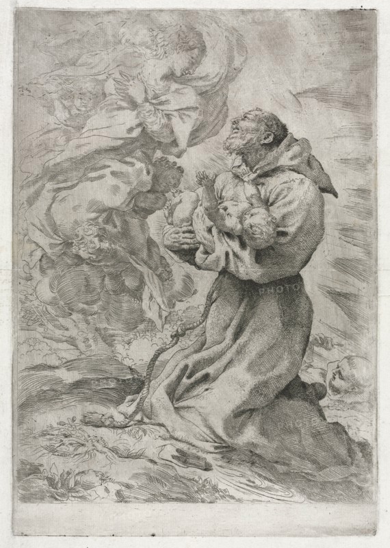 The Vision of St. Francis of Assisi, 1590. Creator: Pietro Faccini (Italian, 1562-1602).