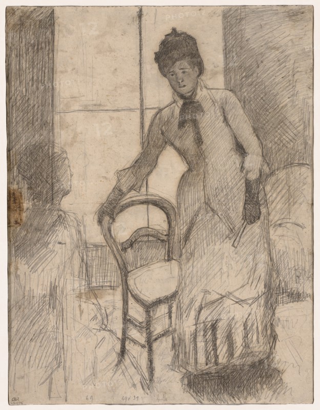 The Visitor (recto); The Visitor (verso), c. 1881. Creator: Mary Cassatt (American, 1844-1926).