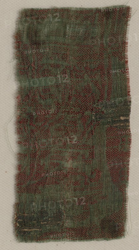 Three Fragments of Italian Gothic Silk, 1300s. Creator: Unknown.
