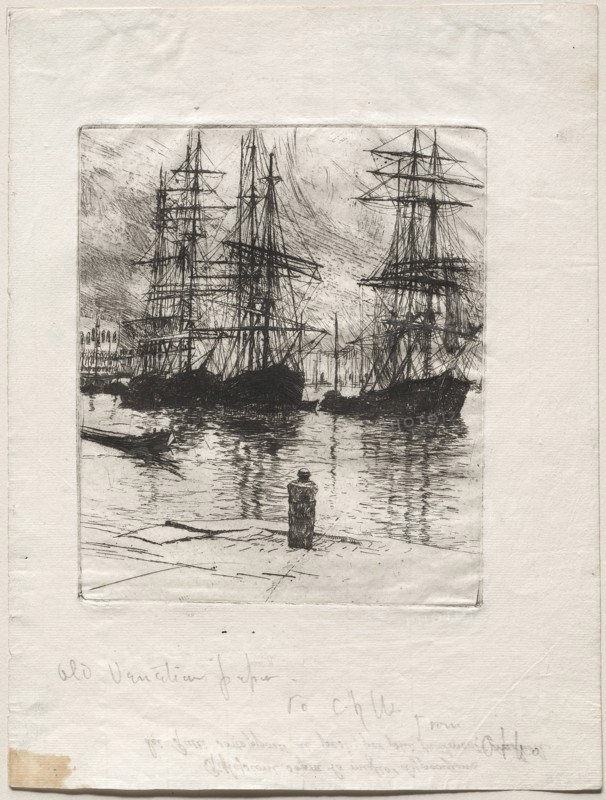 Three Ships, Venice, 1880. Creator: Otto H. Bacher (American, 1856-1909).