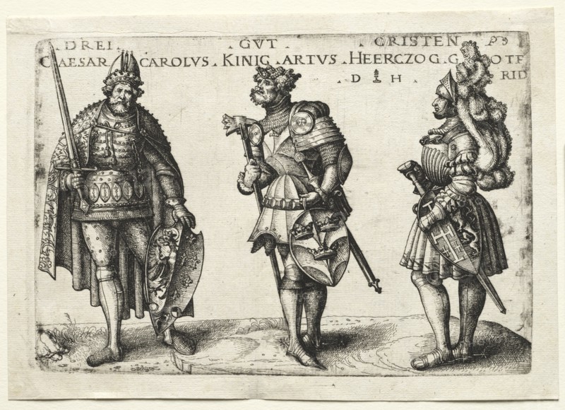 Three Worthy Christians, after 1516. Creator: Daniel I Hopfer (German, c. 1470-1536); Hans Burgkmair (German, 1473-1531), after a design by.