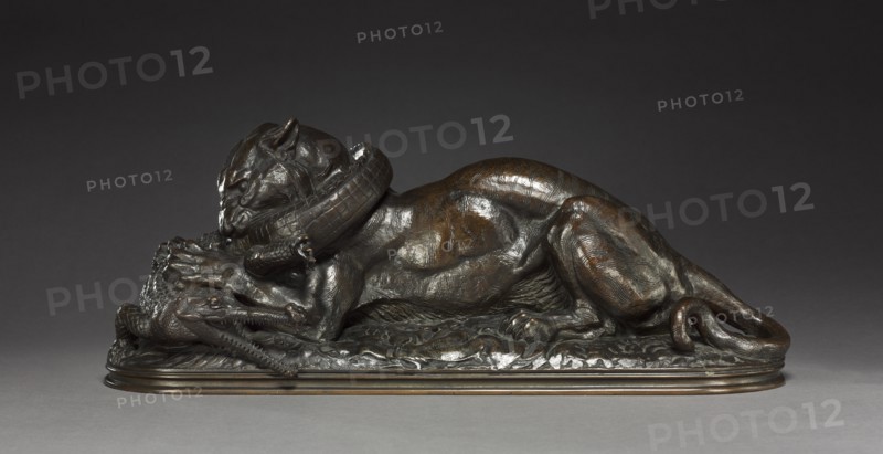 Tiger Devouring a Gavial, 1831. Creator: Antoine-Louis Barye (French, 1796-1875).
