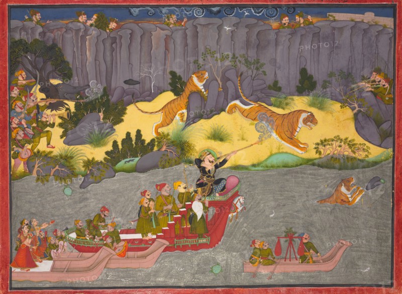 Tiger Hunt of Raja Ram Singh II, c. 1830-1840. Creator: Unknown.