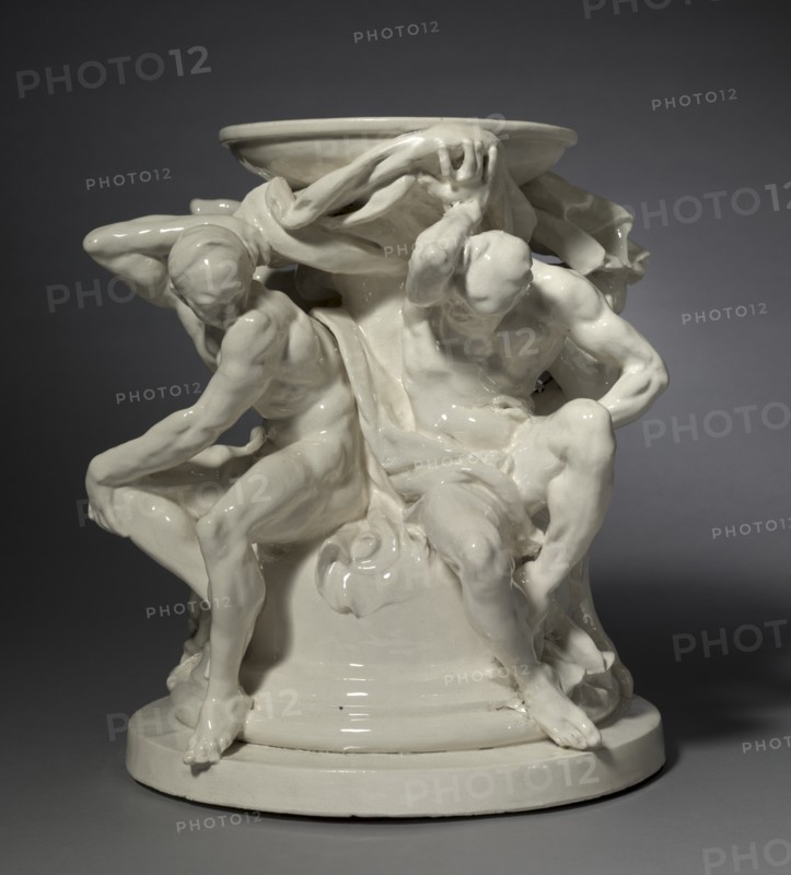 Titans, Support for a Vase, c. 1877. Creator: Auguste Rodin (French, 1840-1917); Albert-Ernest Carrier-Belleuse (French, 1824-1887), probably by.