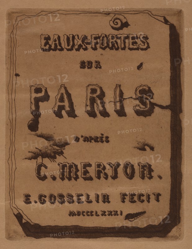 Titre des Eaux-fortes sur Paris: Cover, 1871. Creator: Edmond Gosselin (French).