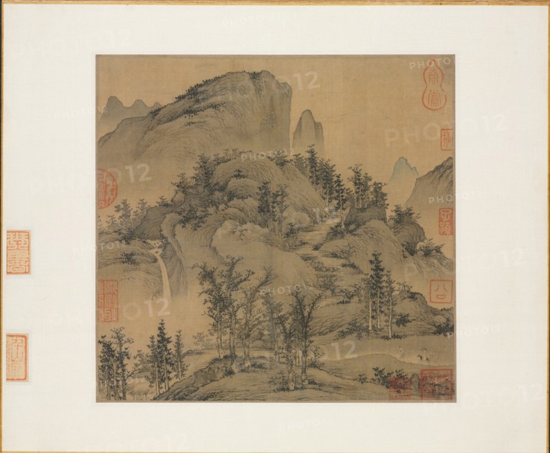 Travelers in Autumn Mountains, 1st half 1300s. Creator: Sheng Mou (Chinese, active c. 1310-1350).