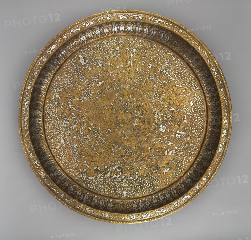 Tray Portraying Courtly Pleasures, 1240s. Creator: Unknown.