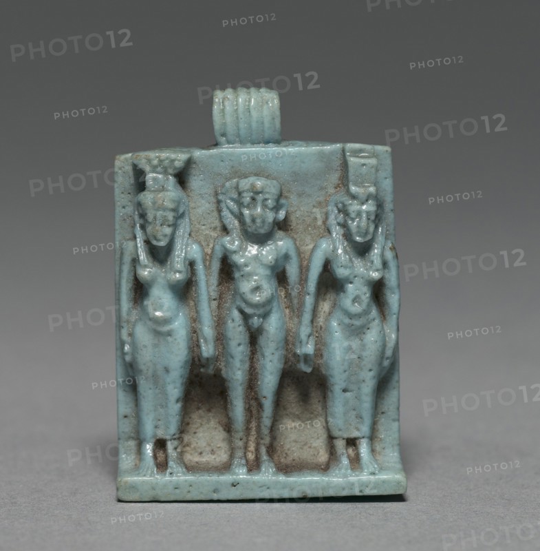 Triad: Horus between Isis and Nephthys, 664-525 BC. Creator: Unknown.