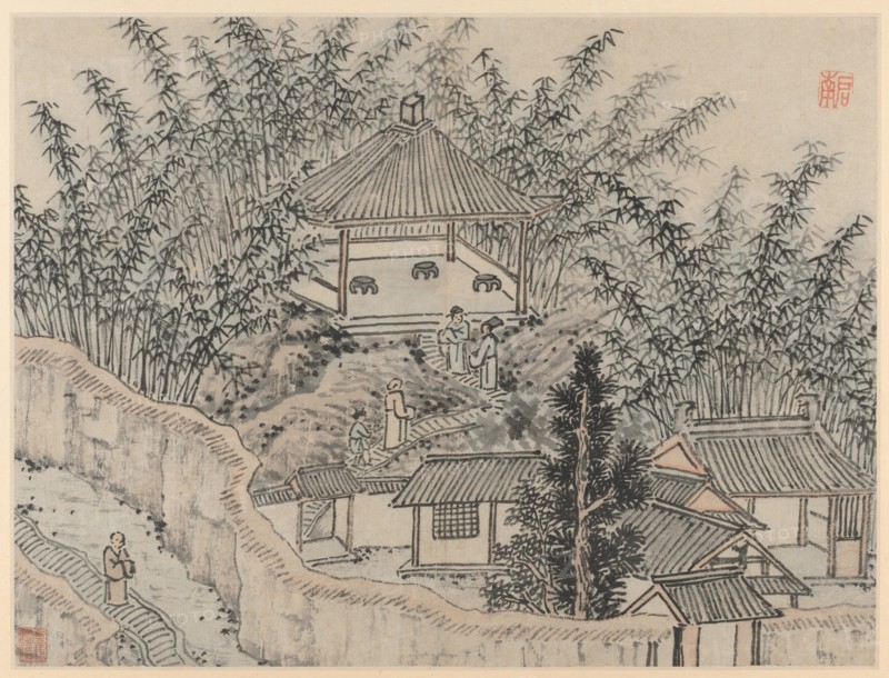 Twelve Views of Tiger Hill, Suzhou: Bamboo Pavilion, Tiger Hill, after 1490. Creator: Shen Zhou (Chinese, 1427-1509).