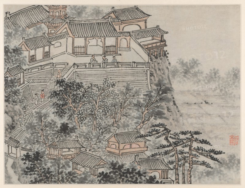 Twelve Views of Tiger Hill, Suzhou: The Five Sages Terrace, after 1490. Creator: Shen Zhou (Chinese, 1427-1509).