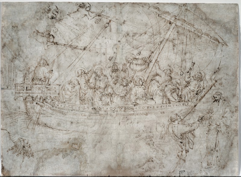 Two Drawings of Ships (verso), 1410s. Creator: Parri Spinelli (Italian, 1387-c. 1453).
