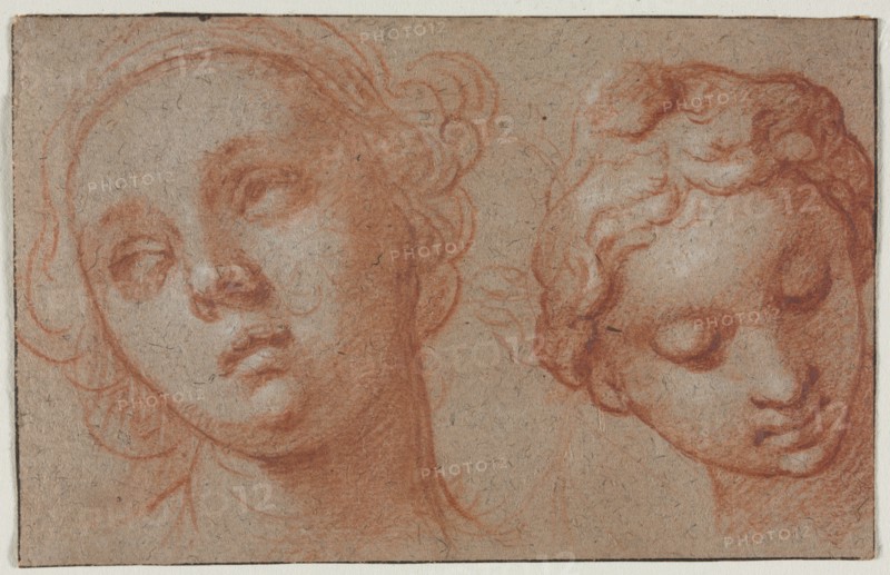 Two Female Heads, first half 17th century. Creator: Abraham Bloemaert (Dutch, 1564-1651).